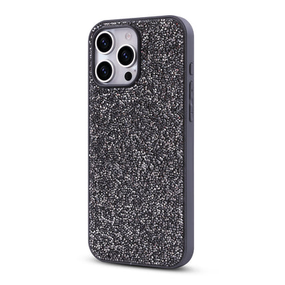 Apple iPhone 16 Pro Hoesje - Zilver - Diamant Glitter Back Cover