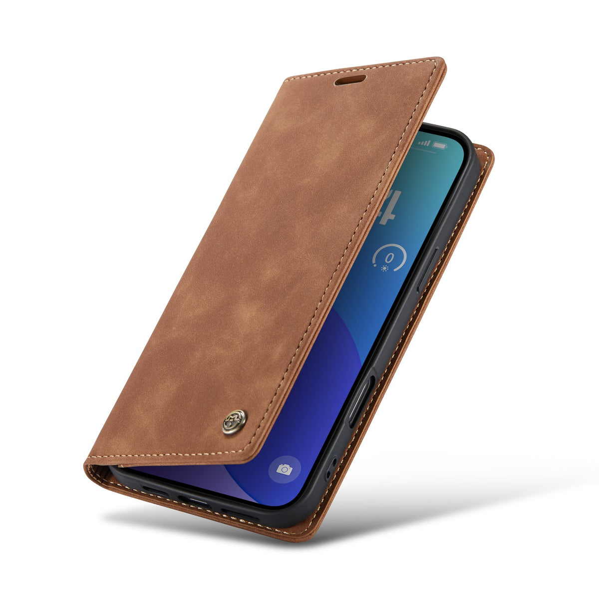 Apple iPhone 16 Pro Max Hoesje - Sienna Brown - Dunne Bookcase