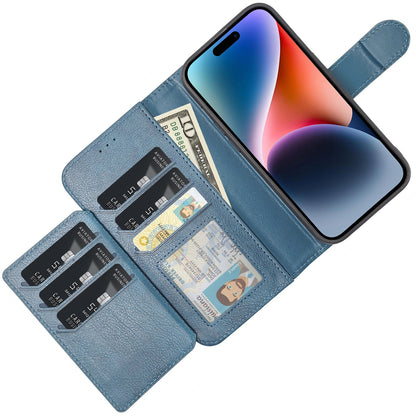 Samsung Galaxy A55 5G Hoesje - Blauw - 2 in 1 Bookcase met 10 Kaart Vakken