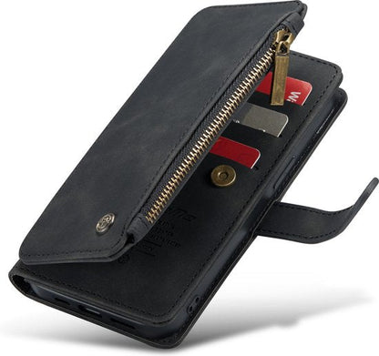 iPhone 13 Mini Hoesje - Charcoal Gray - Luxe Back Cover met Rits