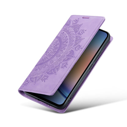 Samsung Galaxy S24 Ultra Hoesje - Bright Lila - Mandala Dunne Bookcase