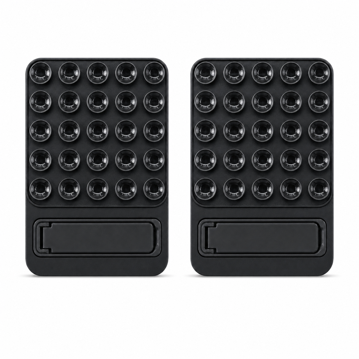 Casemania Silicone Suction Cup Sticker with Kickstand - Black - 2 Pieces