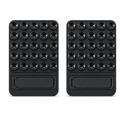 Casemania Silicone Suction Cup Sticker with Kickstand - Black - 2 Pieces