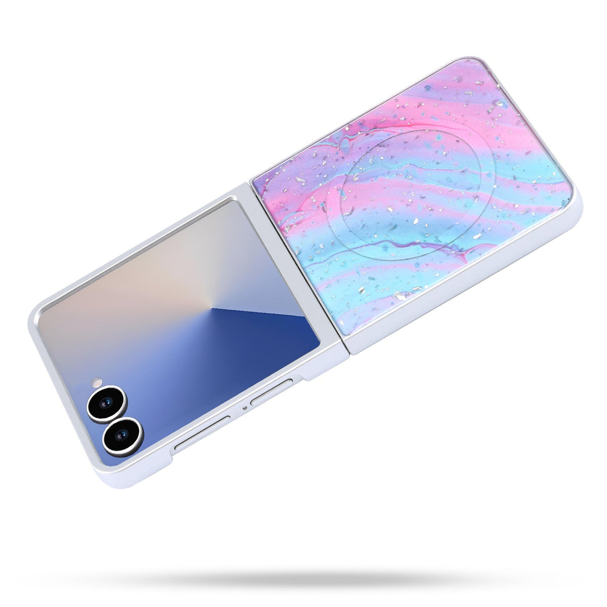 Coque Samsung Galaxy Z Flip 7 - Licorne - Marbre Paillettes MagSafe Back Cover