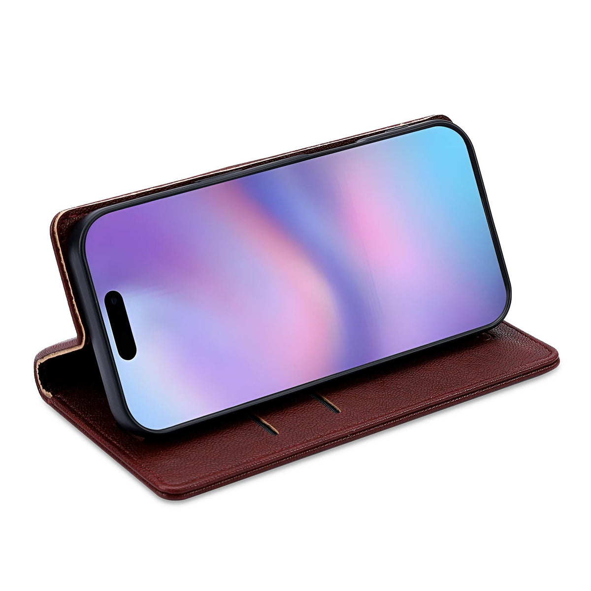 iPhone 13 Hoesje - Burgundy Red - Dunne Leather-look Back Cover