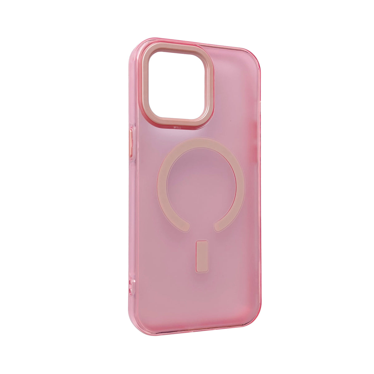 Apple iPhone 15 Pro Max Hoesje - Roze - Matte Hybrid Siliconen MagSafe Back Cover