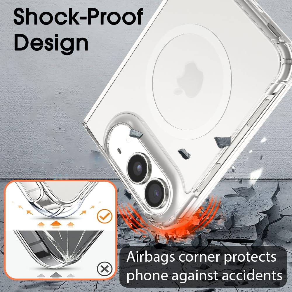 Apple iPhone Duo Hoesje - Transparant - Anti-Shock MagSafe Back Cover