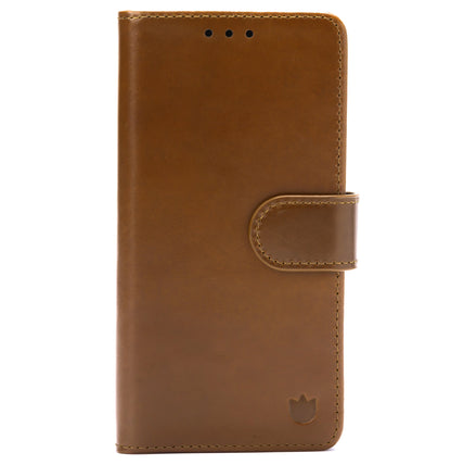 Samsung Galaxy A17 Hoesje - Sienna Brown - Echt Leren Bookcase