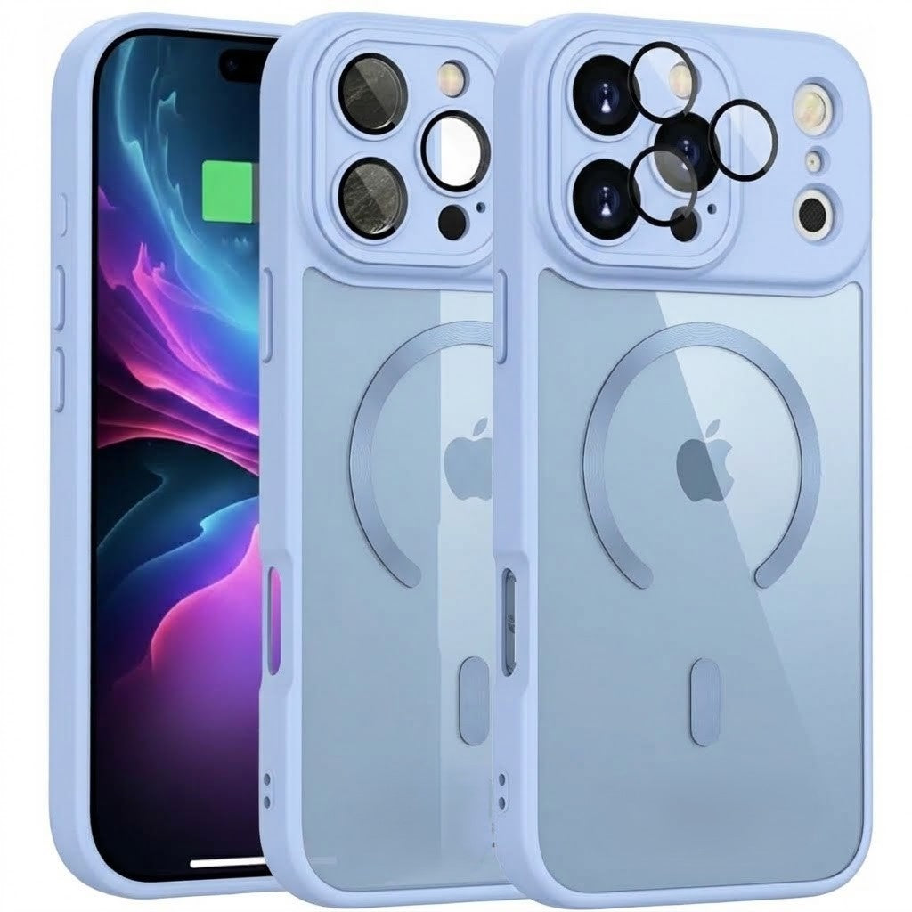 Apple iPhone 18 Pro Max Hoesje - Licht Blauw - Matte Armor MagSafe Back Cover