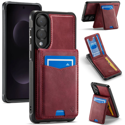 Samsung Galaxy S25 Edge Hülle - Burgundy Red - Backcover mit Kartenfach