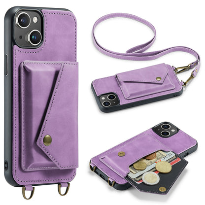 Apple iPhone 15 Plus Hoesje - Bright Lila - Luxe Back Cover met Telefoonkoord