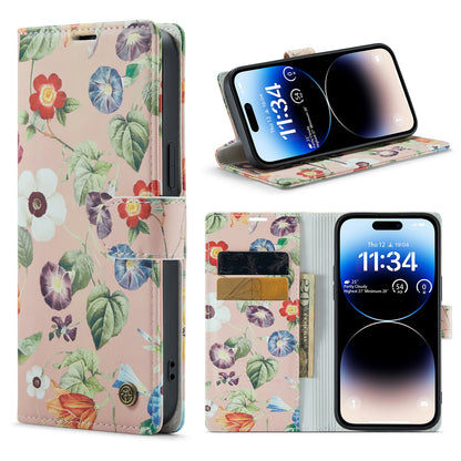 Apple iPhone 14 Pro Max Hülle - Blumen - Klapphülle mit Kartenfach und Print