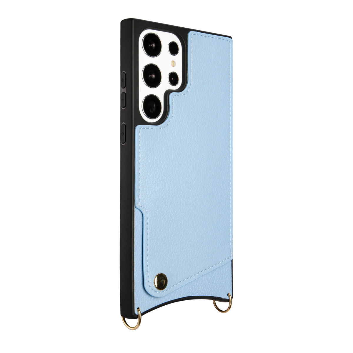 Coque Samsung Galaxy S23 Ultra - Bleu - Étui arrière avec dragonne