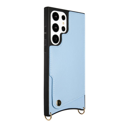 Coque Samsung Galaxy S23 Ultra - Bleu - Étui arrière avec dragonne