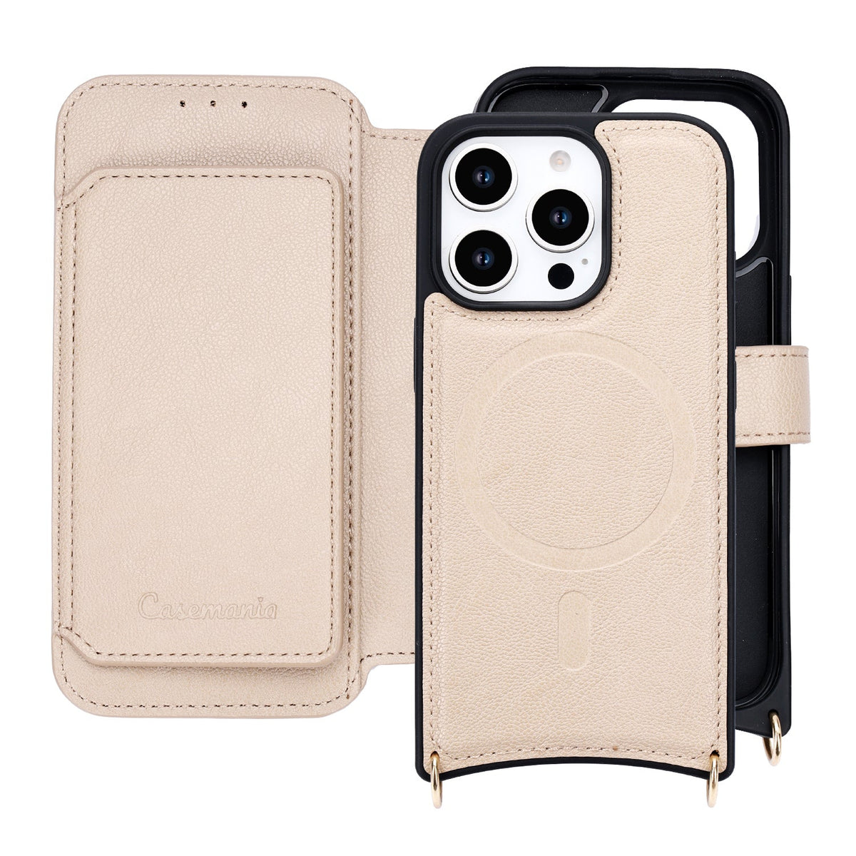 Apple iPhone 16 Pro Max Case - Beige - CM Amsterdam Back Cover with Phone Strap