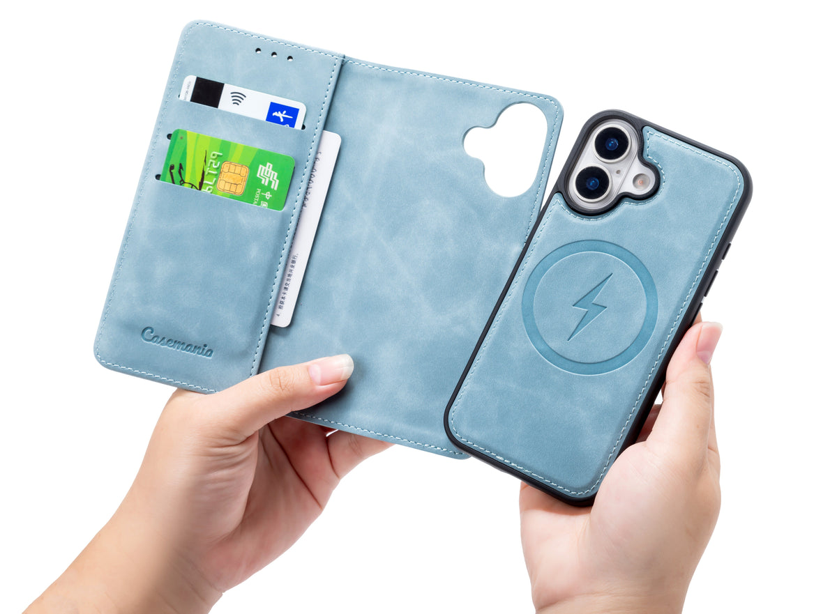 iPhone 17 Hoesje - Aqua Blue - 2 in 1 MagSafe Bookcase