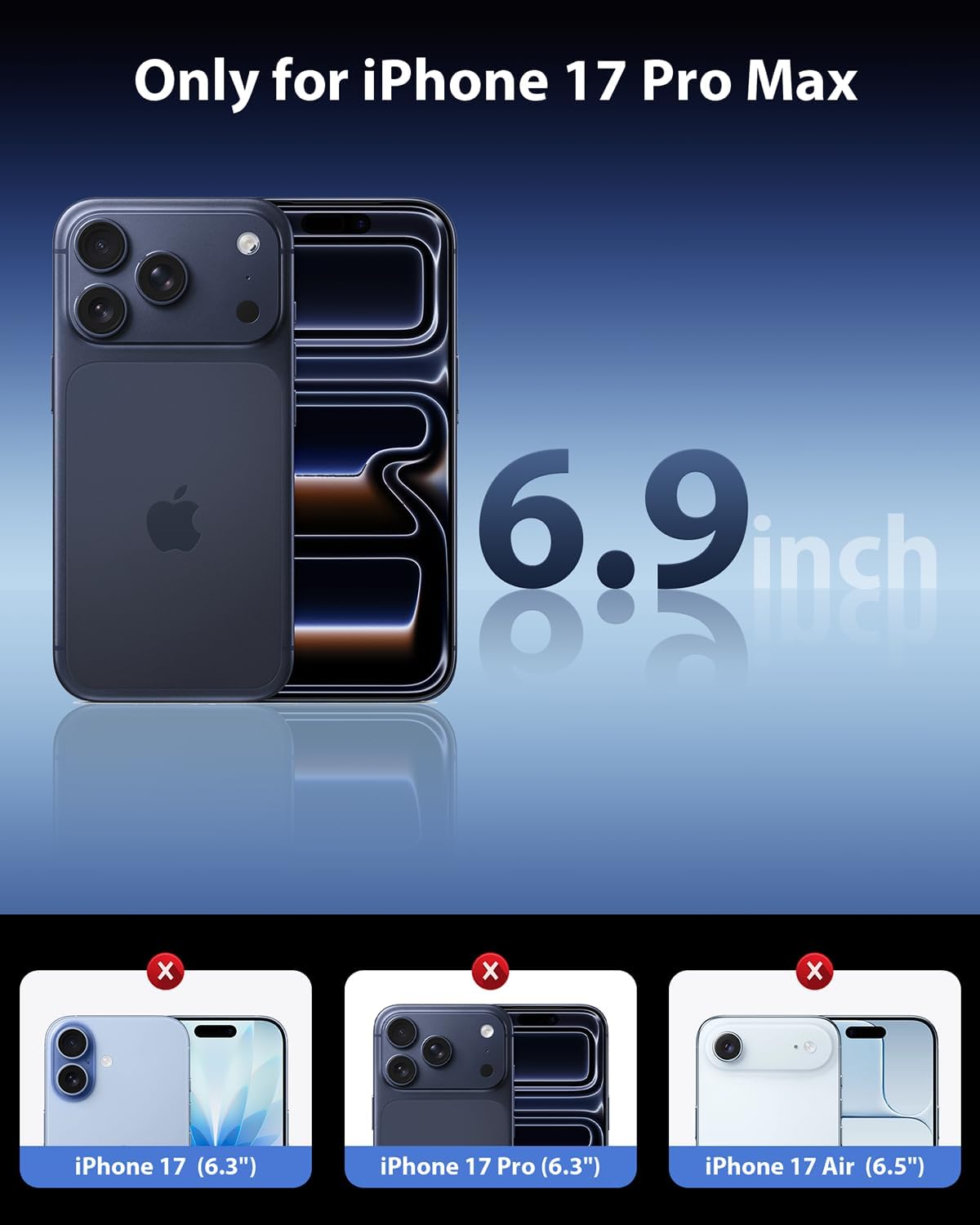 iPhone 17 Pro Max Case - Clear - Shockproof Back Cover