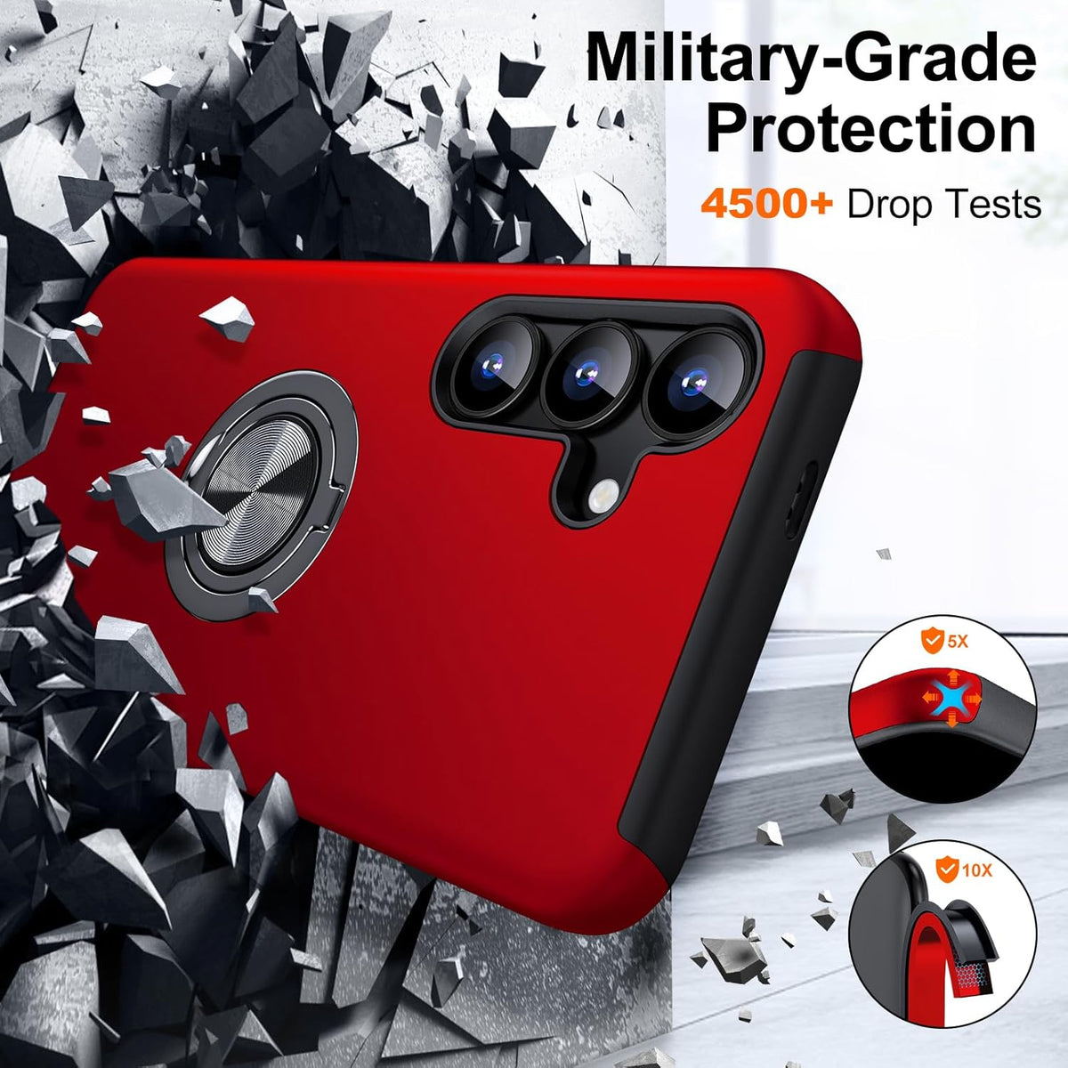 Samsung Galaxy S25 Plus Hoesje - Rood - Armor Kickstand Back Cover