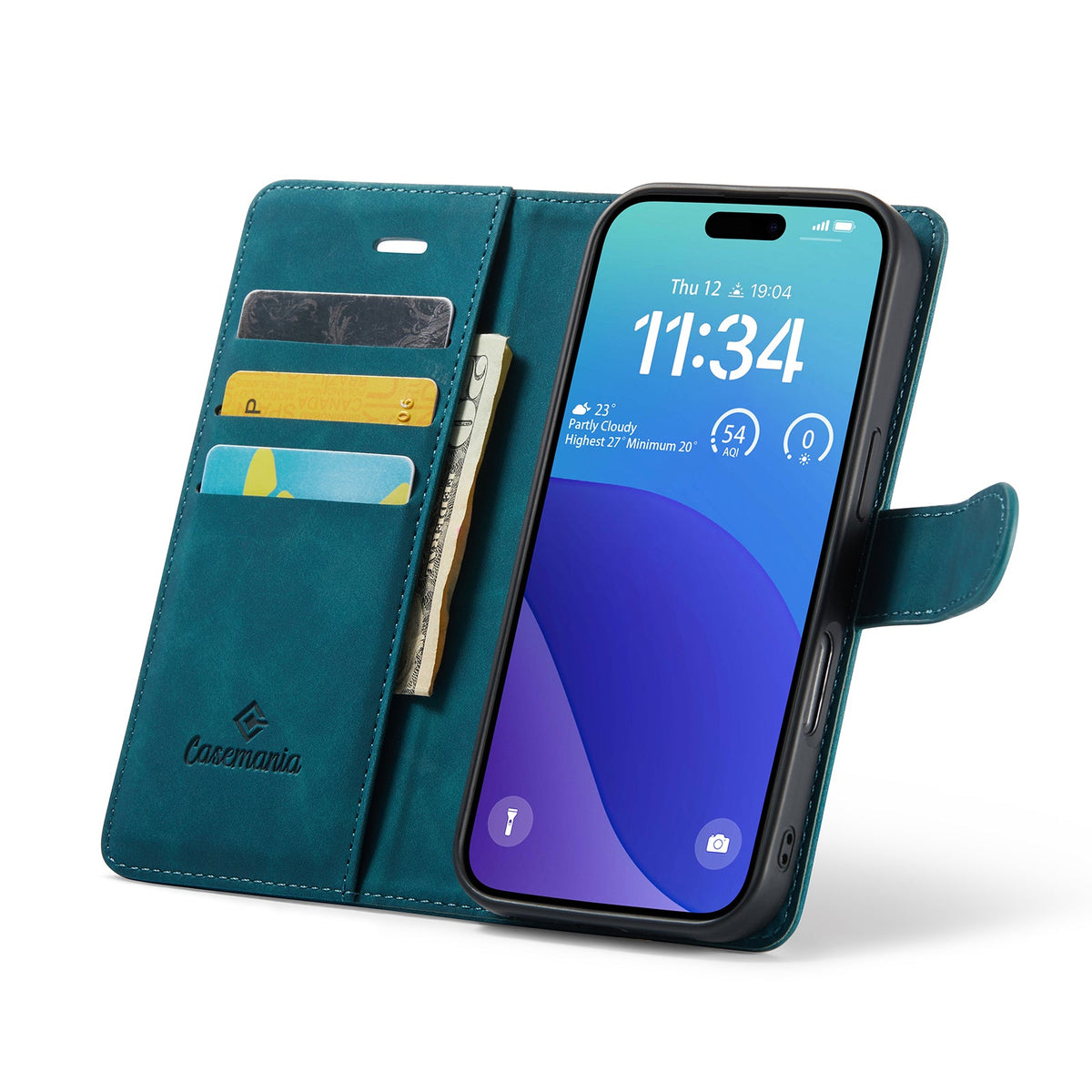 Apple iPhone 16 Pro Hoesje - Emerald Green - 2 in 1 Bookcase