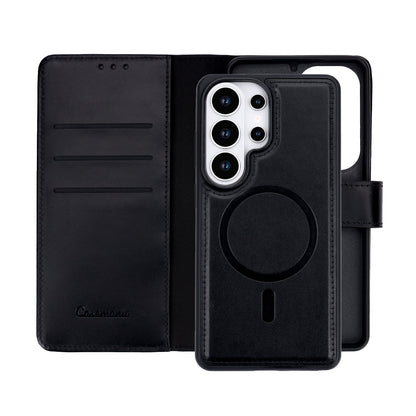 Samsung Galaxy S26 Ultra Case - Onyx Black - Genuine Leather 2-in-1 MagSafe Wallet Case
