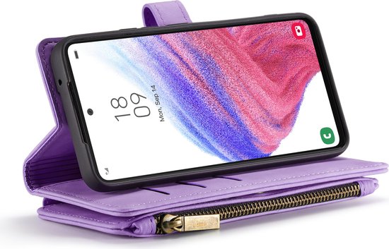 Samsung Galaxy A53 5G Hoesje - Bright Lila - Luxe Bookcase met Rits