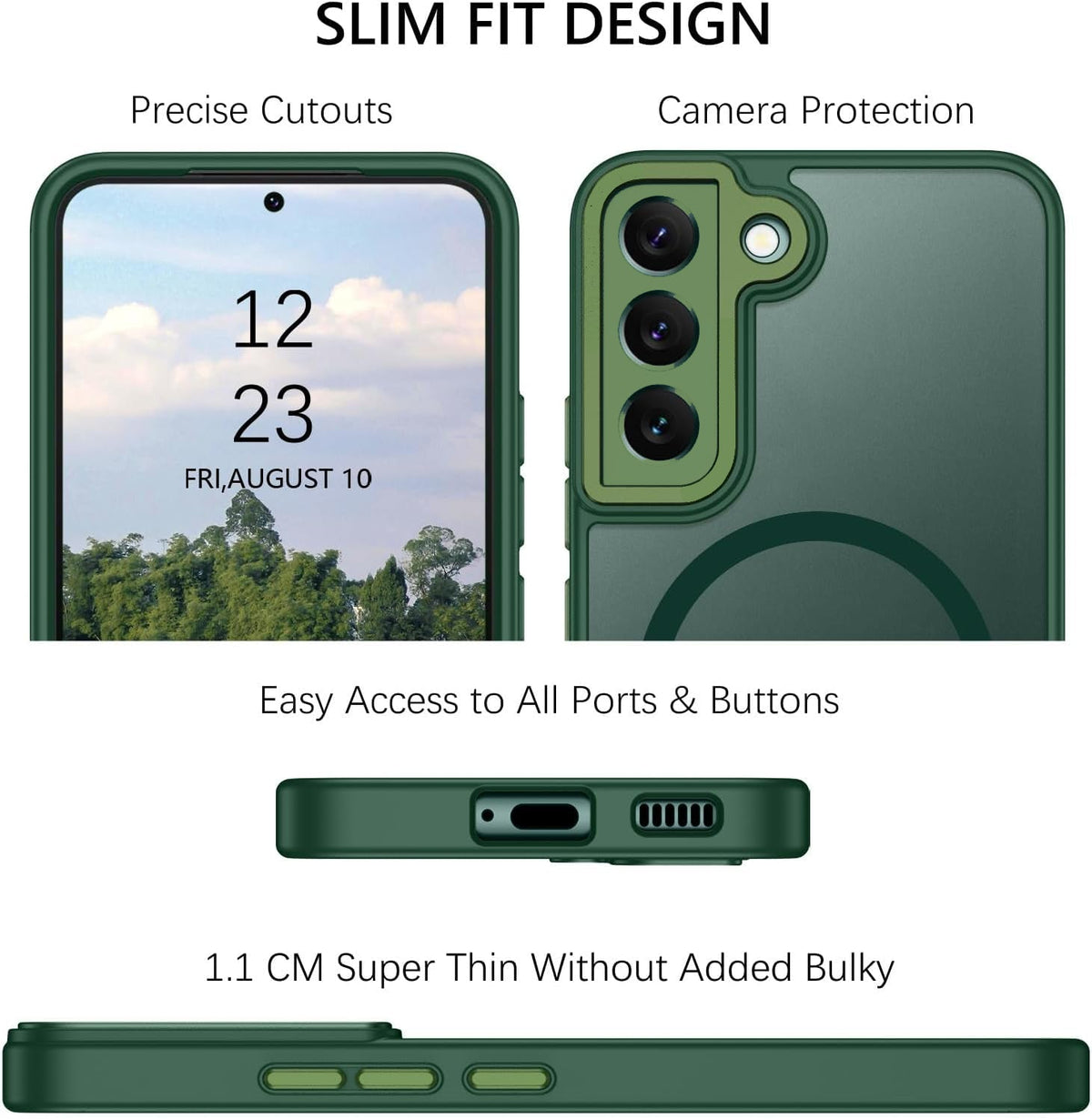 Samsung Galaxy S22 Hoesje - Groen - Matte Armor MagSafe Back Cover