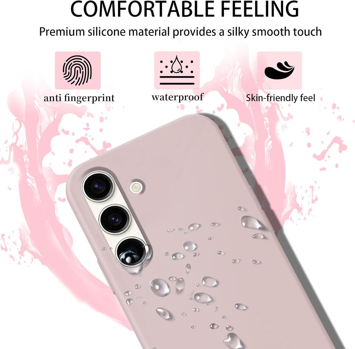 Samsung Galaxy S24 Plus Hoesje - Roze - Siliconen Back Cover met Telefoonkoord
