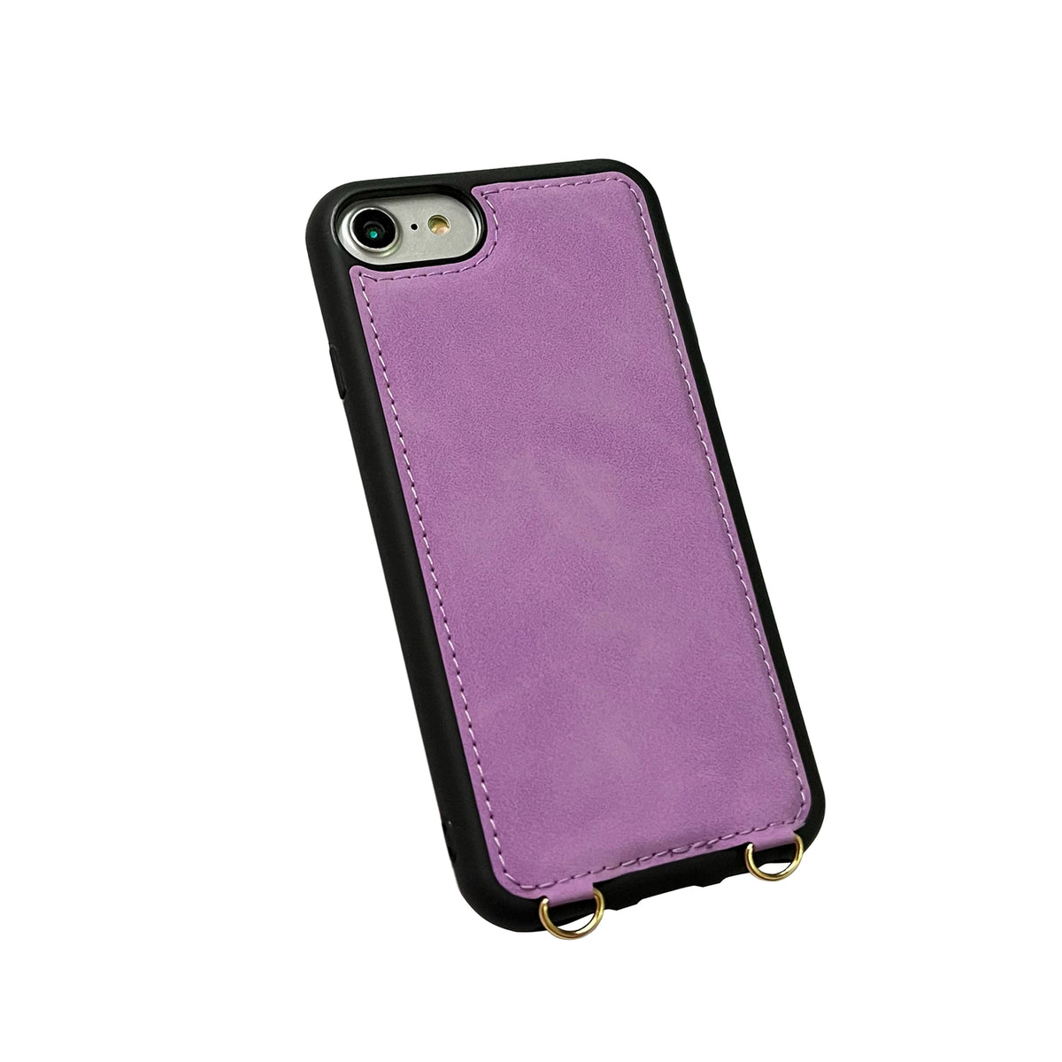 Apple iPhone 7 Case - Bright Lila - Back Cover with Mirror, Sliding Card Holder and Phone Strap