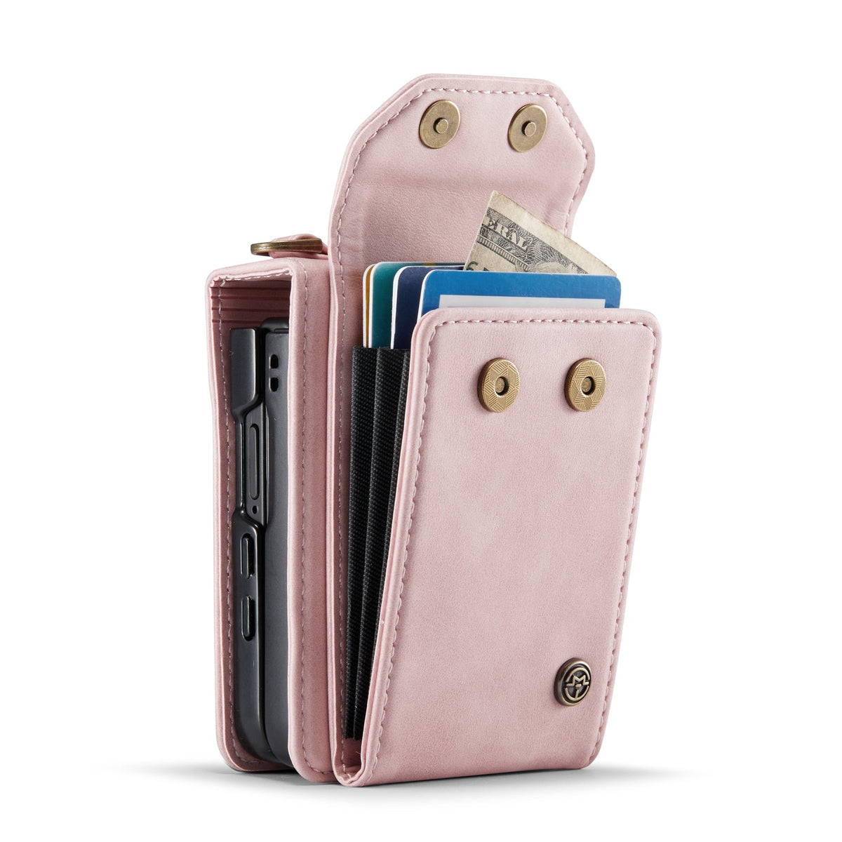 Samsung Galaxy Z Flip 7 Hoesje - Pale Pink - Bookcase met Telefoonkoord