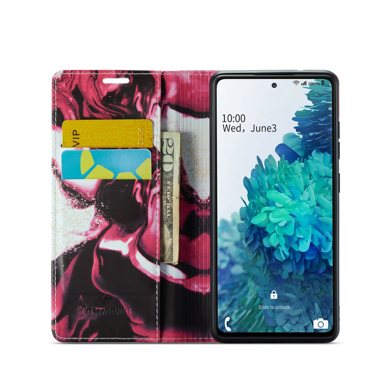 Samsung Galaxy S20 FE Hoesje - Red Rhodonite - Marmer Portemonnee Bookcase