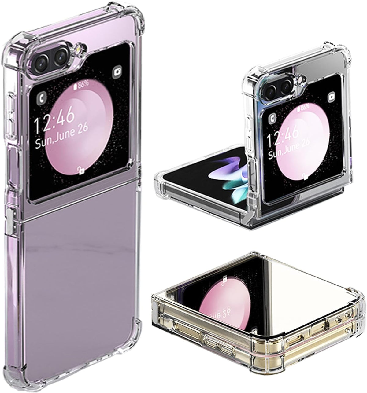 Samsung Galaxy Z Flip 6 Hoesje - Transparant - Anti-Shock Back Cover met Buckle Aansluiting