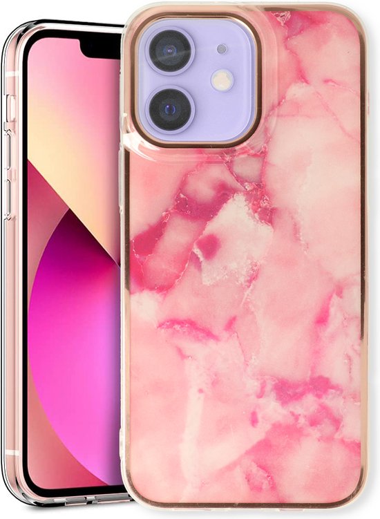 Apple iPhone 11 Case - Pink - Silicone Marble Back Cover