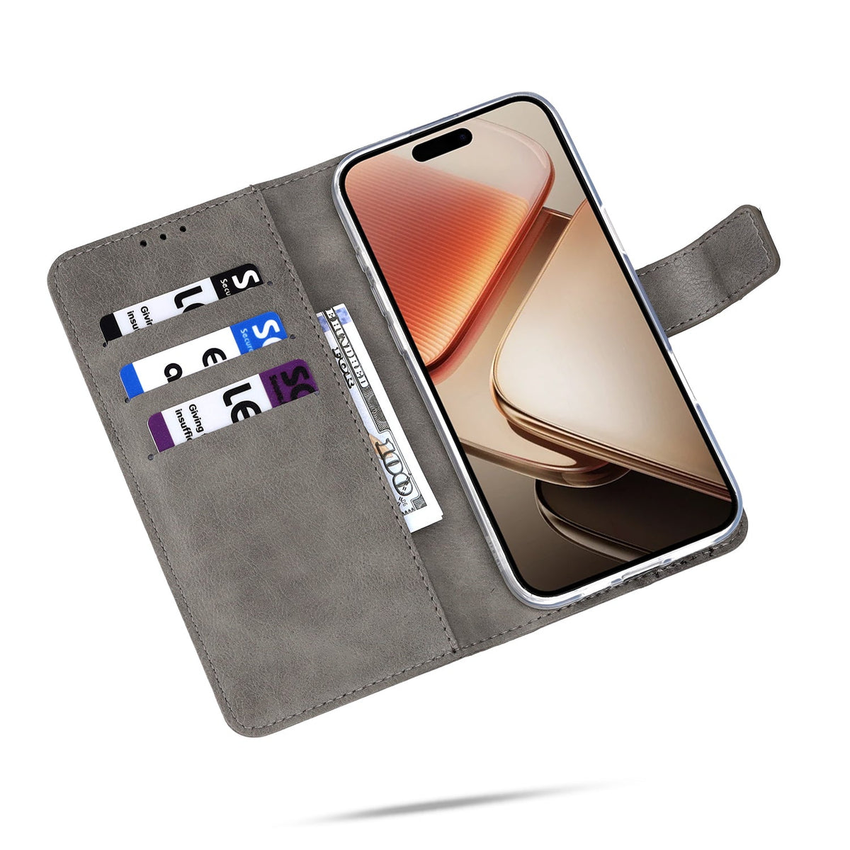 Samsung Galaxy A17 Hoesje - Grijs - Portemonnee Bookcase
