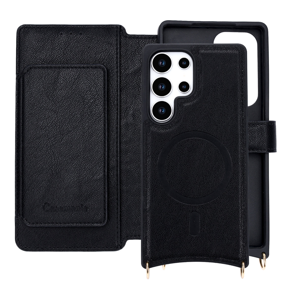 Samsung Galaxy S25 Ultra Hoesje - Zwart - 'Amsterdam' Magnetische Wallet Case met Pasjeshouders en