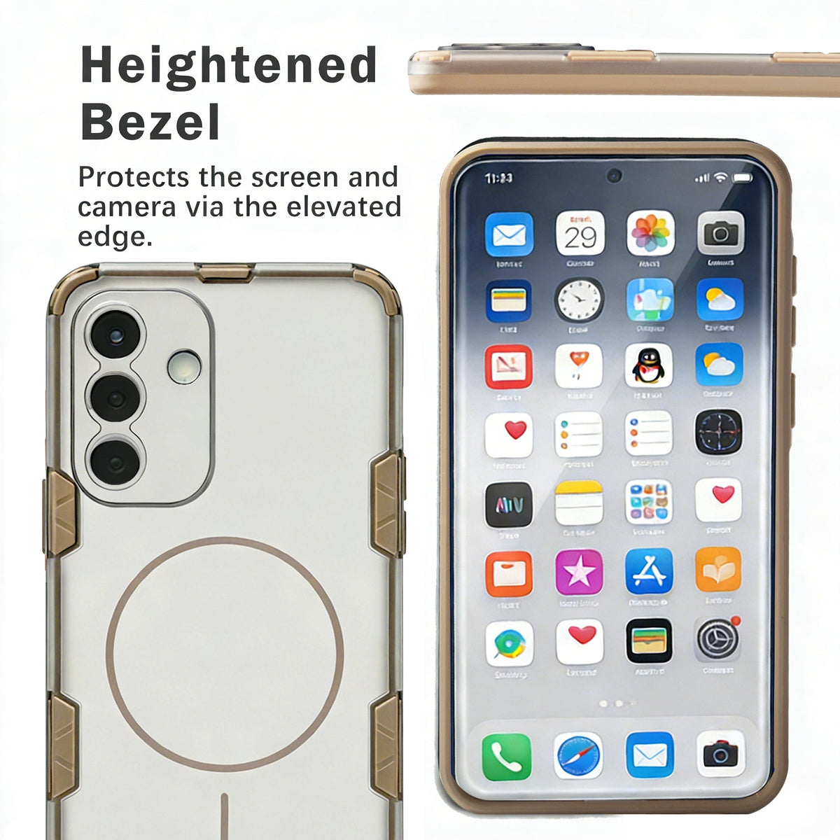 Samsung Galaxy A17 Hoesje - Transparant | Bruin - Frosted Matte Hardcase MagSafe Back Cover