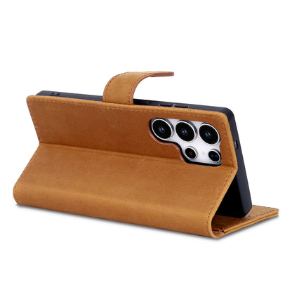 Samsung Galaxy S25 Ultra Case - Sienna Brown - Genuine Leather Wallet Case