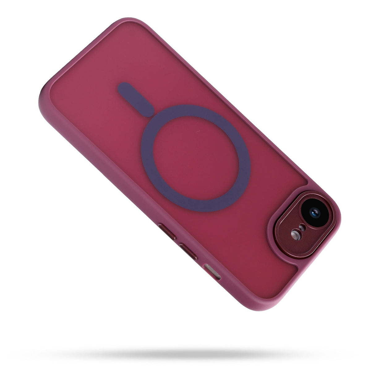 Apple iPhone 17e Hoesje - Bordeaux met Pols Bandje - Matte Armor MagSafe Back Cover met Telefoonkoord