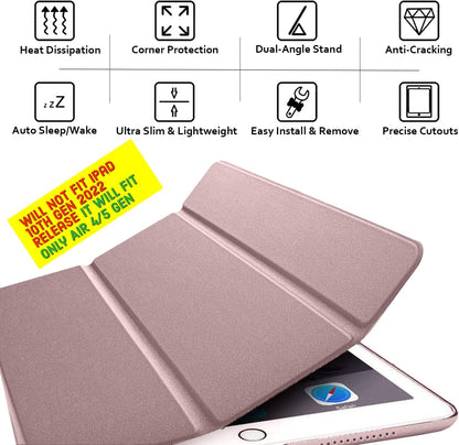 Apple iPad Air 5 10.9 (2022) Tablethoes - Rosegoud - Smart Cover