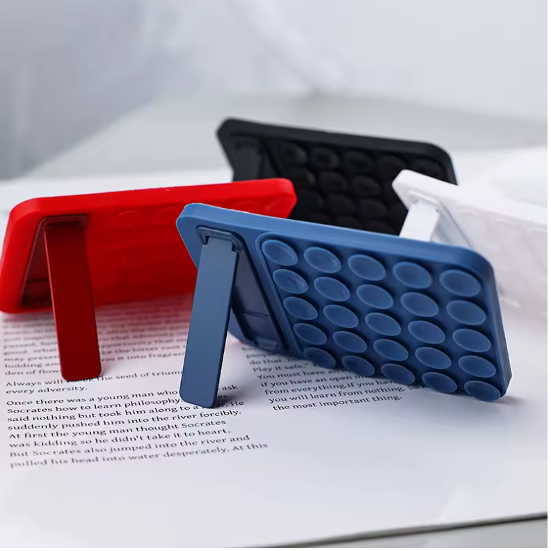 Casemania Siliconen Zuignap Sticker met Kickstand - Licht Groen - 1 Stuk