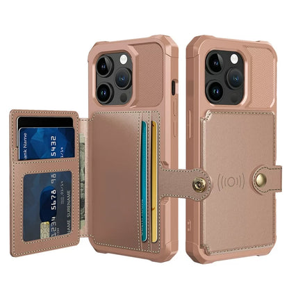 Apple iPhone 15 Pro Hülle - Roségold - Backcover mit Kartenfach