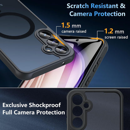 Samsung Galaxy S26 Plus Hoesje - Donker Blauw - Matte Armor MagSafe Back Cover met Valbescherming