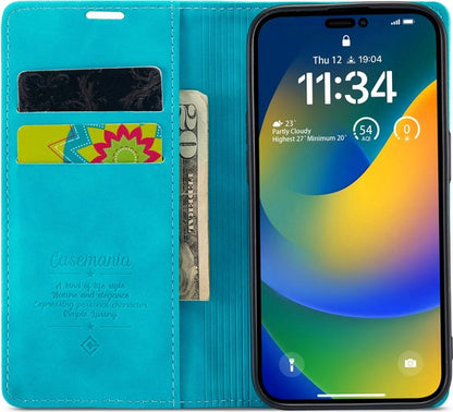 Apple iPhone 14 Pro Hoesje - Azure Blue - Dunne Bookcase