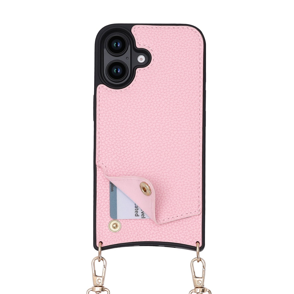Apple iPhone 16 Case - Pink - Back Cover with Wrist Band and Phone Band