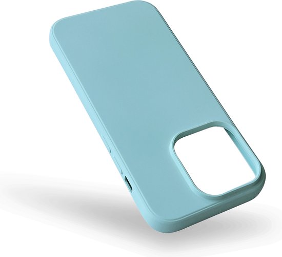 Apple iPhone 14 Pro Max Hoesje - Turquoise - Microfiber Siliconen Back Cover