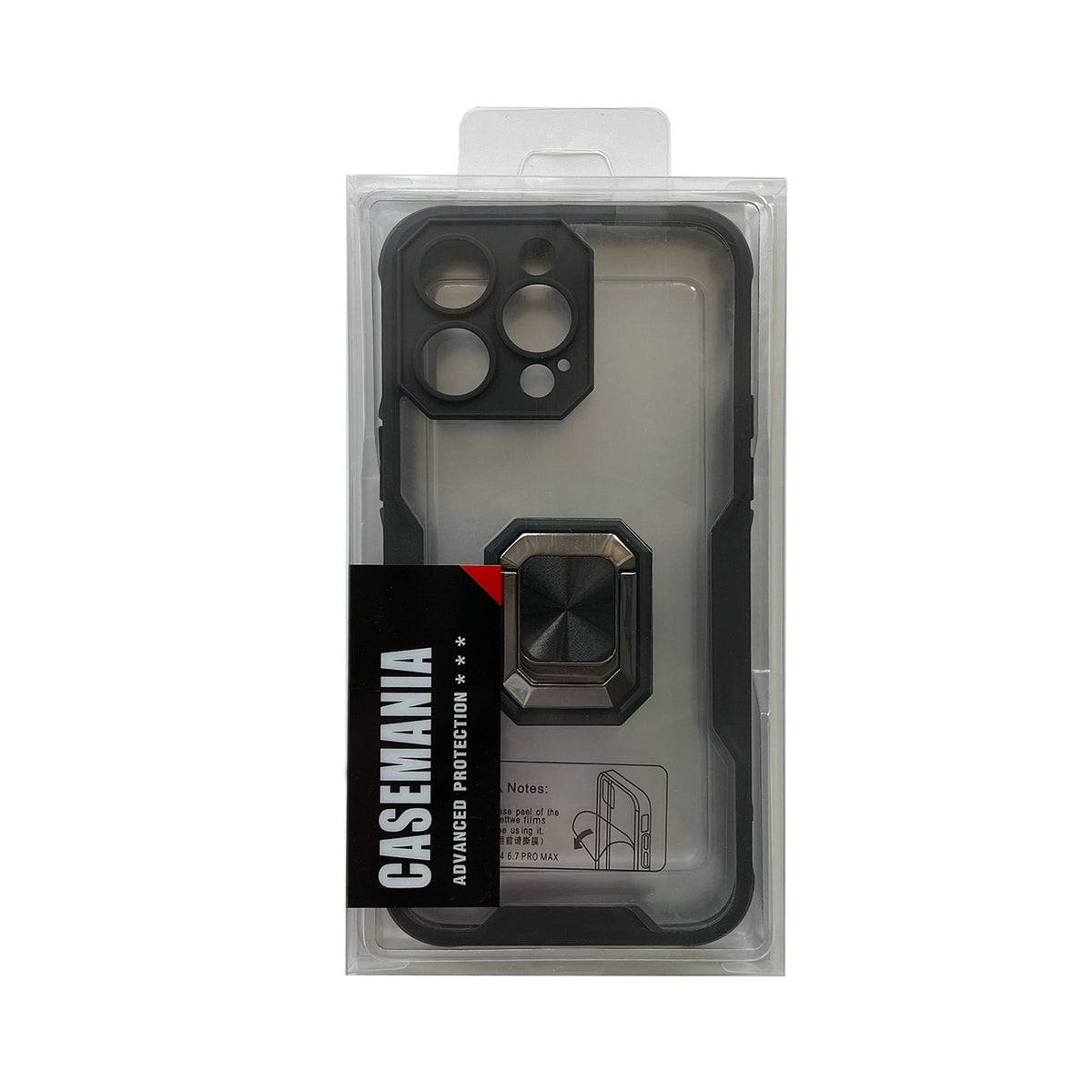 Apple iPhone 14 Pro Max Hoesje - Zwart - Ring Kickstand Back Cover