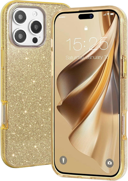 Apple iPhone 16 Pro Case - Gold - Glitter Back Cover