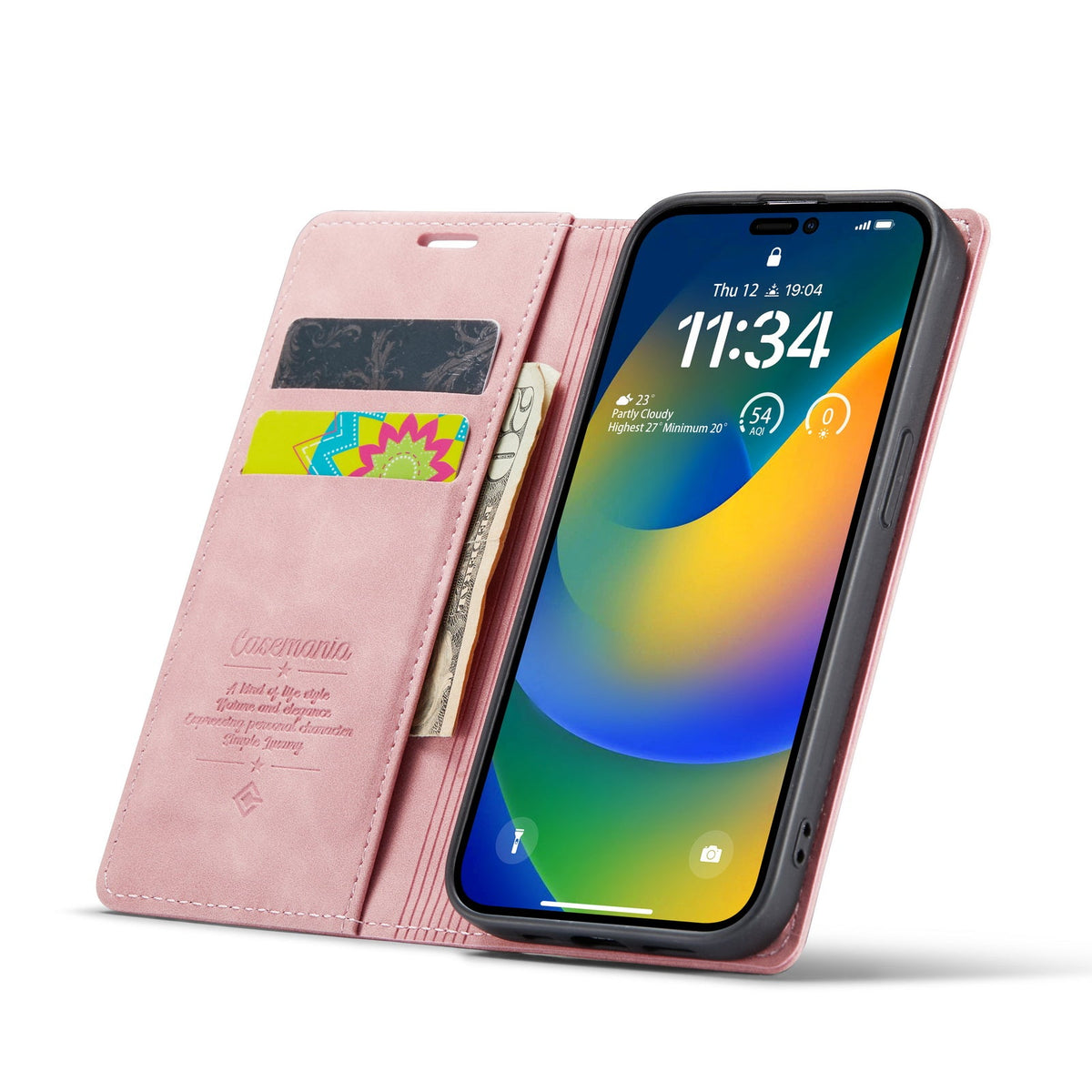Apple iPhone 15 Pro Hoesje - Pale Pink - Dunne Bookcase