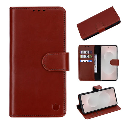 Samsung Galaxy S26 Hoesje - Chestnut Brown - Echt Leren Bookcase