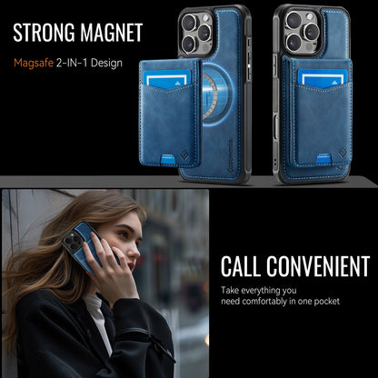 Apple iPhone 16 Pro Hülle - Navy Blue - MagSafe Backcover mit ausziehbarem Kartenfach
