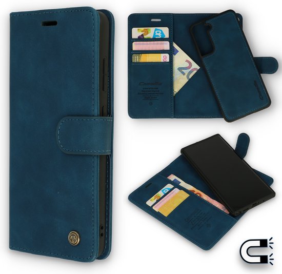 Oppo Reno 8 Lite Hoesje - Navy Blue - 2 in 1 Bookcase